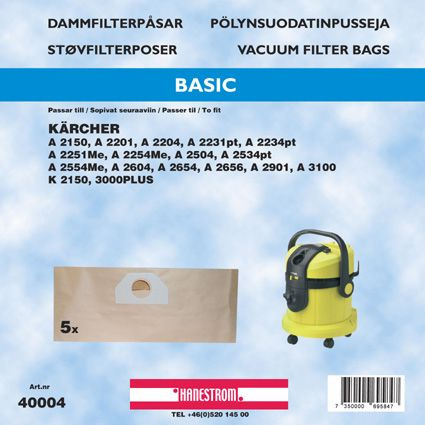 Dammsugarp�sar K�rcher A 2150 A 2201