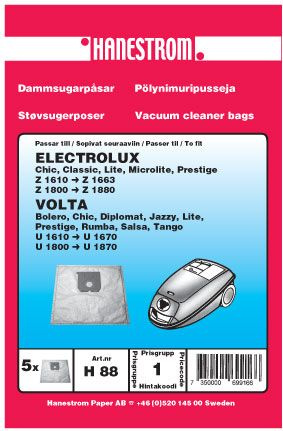 Dammsugarp�sar Electrolux Chis Classic Lite Microlite Prestige Volta Bolero
