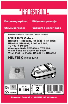 Dammsugarp�sar Philips Oslo HR 6300 HR 6320 Nilfisk New Line