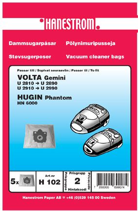 Dammsugarp�sar Volta Gemini U 2810 U 2910 Hugin Phantom HN 6000