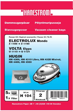 Dammsugarp�sar Electrolux Mondo Volya Elyps Hugin HN Hugin Mistral