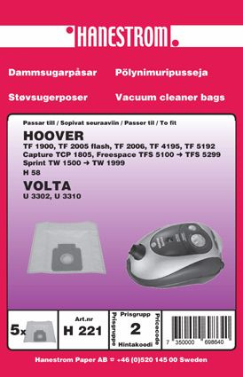 Dammsugarp�sar Hoover TF 1900 Volta U 3302 U 3310