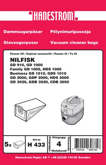 Dammsugarp�sar Nilfisk GD 910